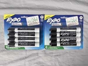 Expo Low Odor Dry Erase Markers, Chisel Tip, Black, 4-Pack (Set of 2)